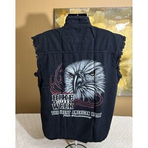 Bikers Edge 2011 Daytona Beach Fl Bike Week Graphic 2 Sided Button Up Size XL